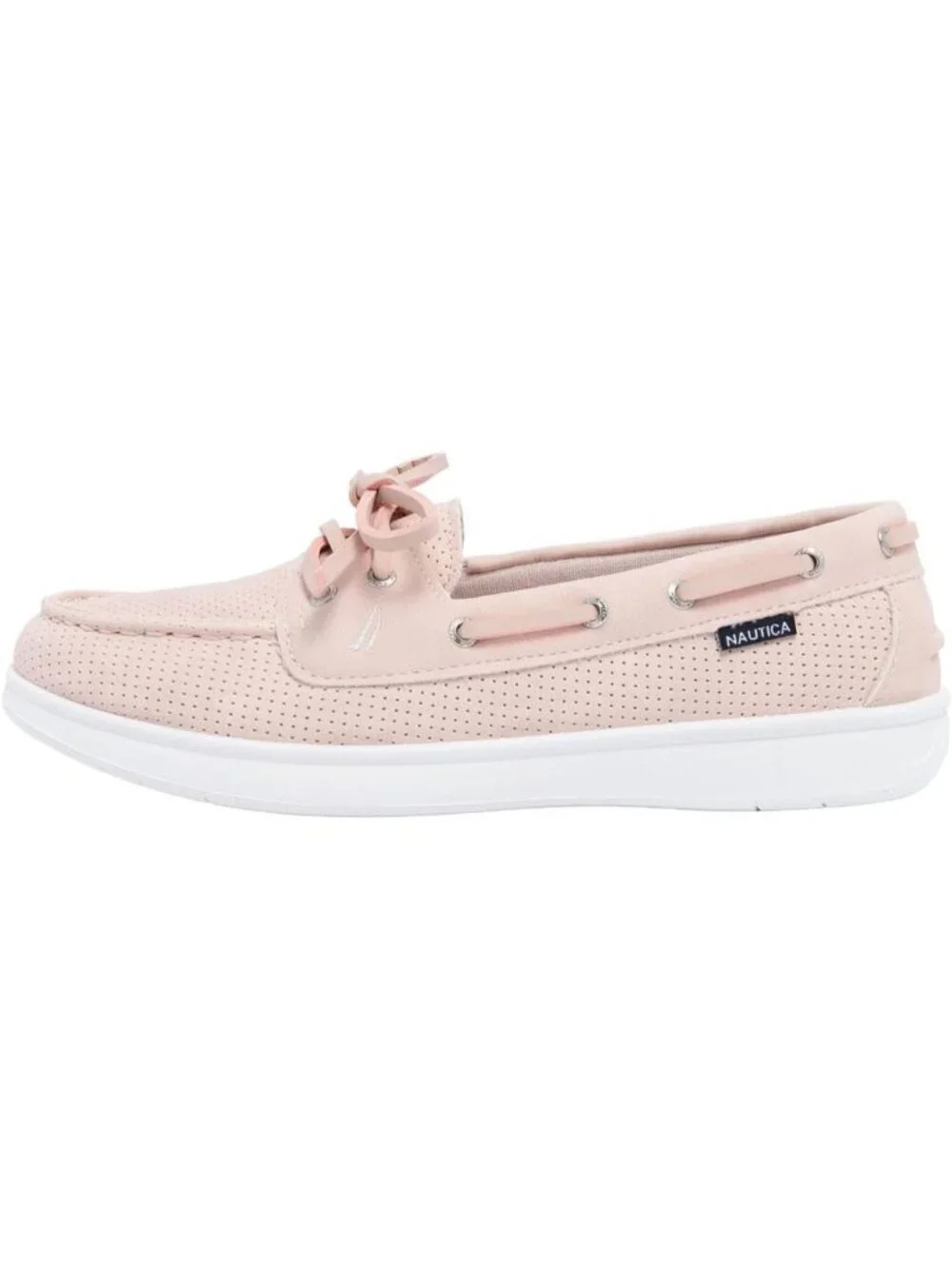 Women's Blush Perf Faux Leather Moc-Toe Loafers with Cushioned Insole Sneakers